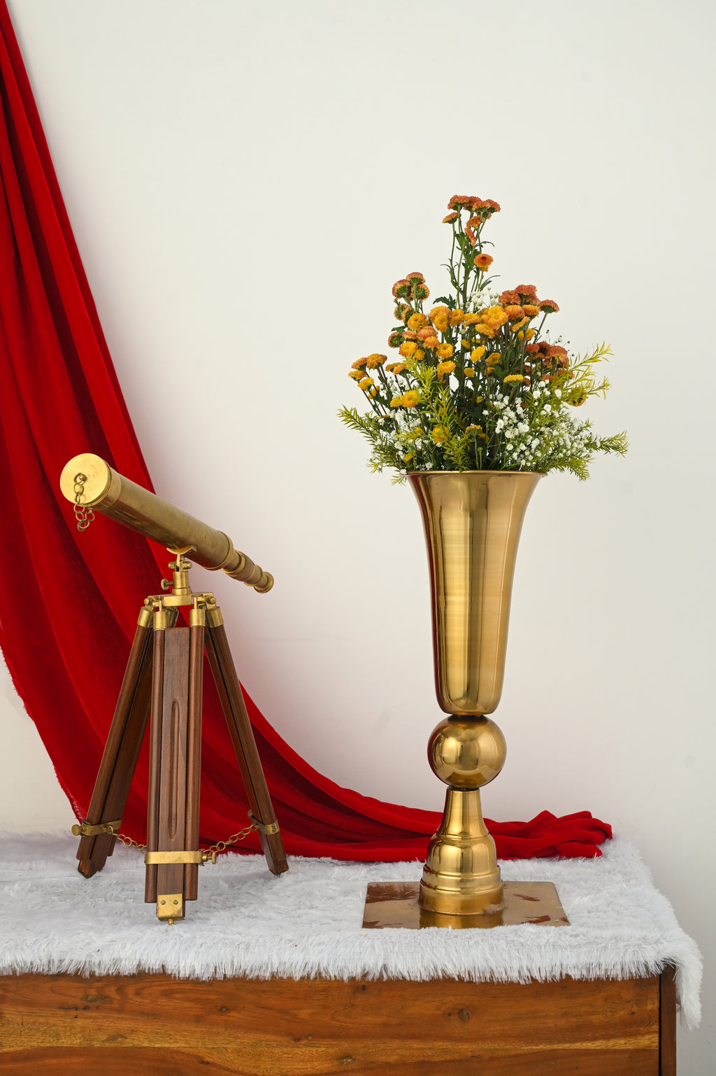 Gold Plated Trumpet Centerpiece Vase