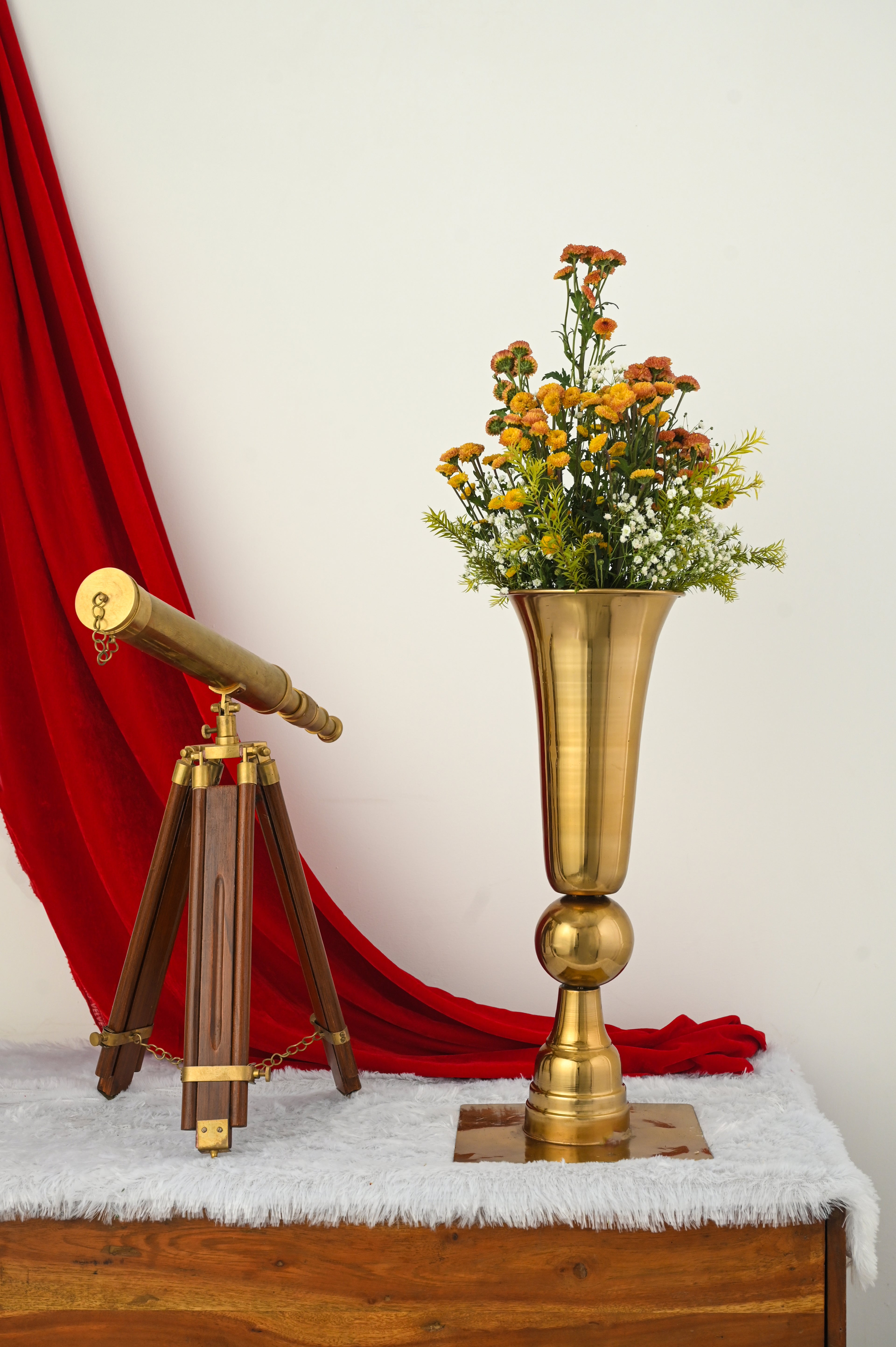 Gold Plated Trumpet Centerpiece Vase