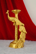 Peacock Sculpted Candle Stand (Raw Aluminium Finish)