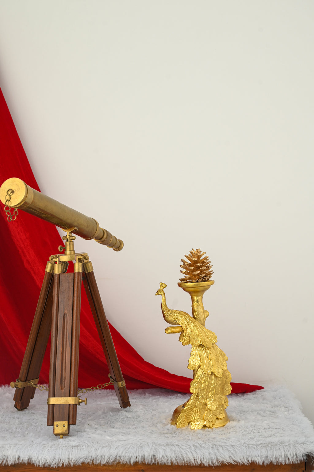 Peacock Sculpted Candle Stand (Raw Aluminium Finish)