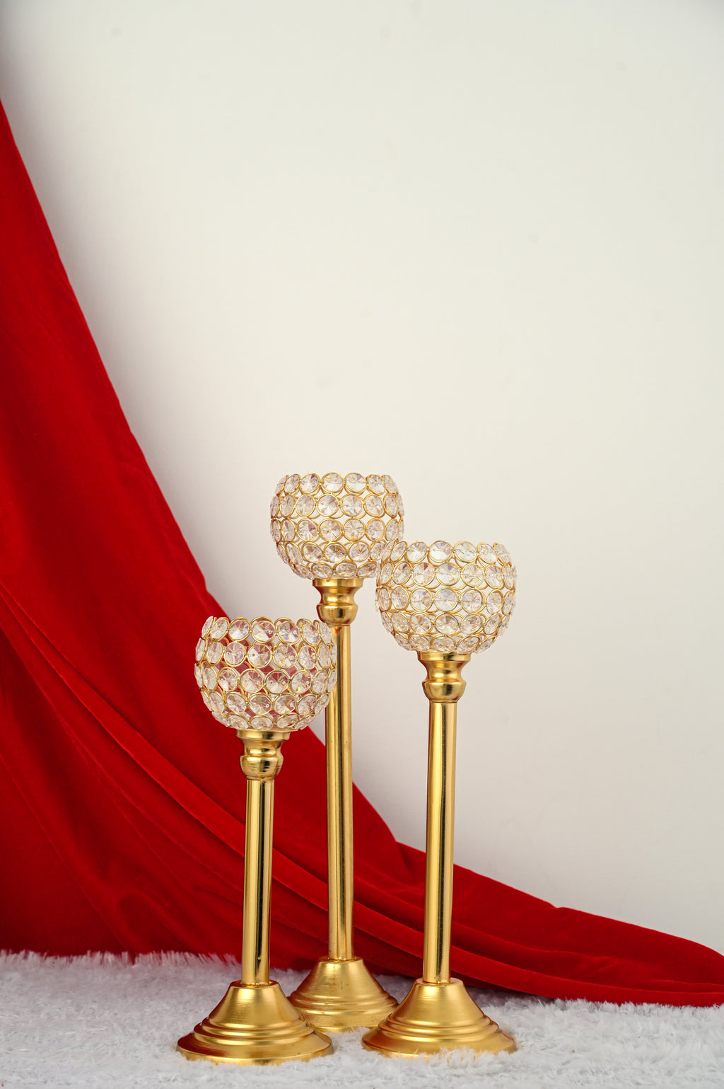 Crystal Globe Candle Stand (Set of 3)
